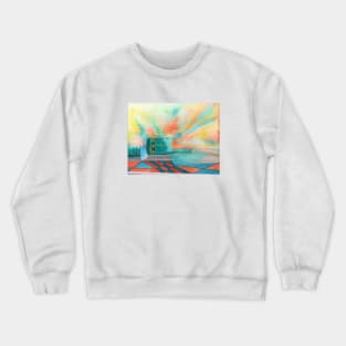 Orange and Green Abstract Crewneck Sweatshirt